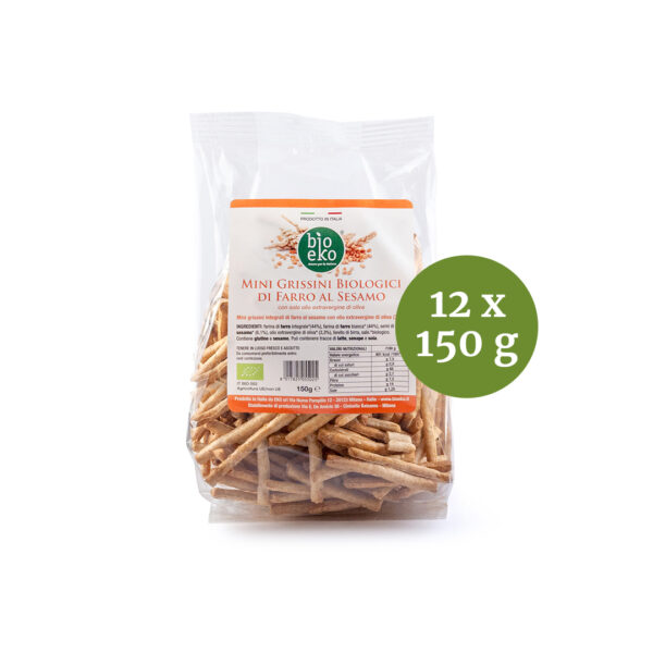 Mini grissini biologici di farro al sesamo